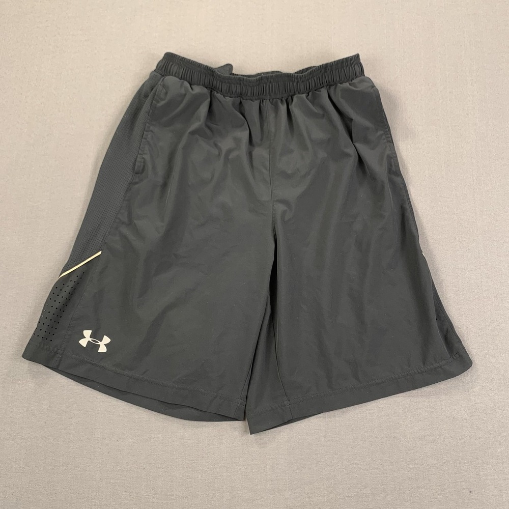 Under Armour Shorts Womens Med Black Athletic Training‎ Mesh Pockets Drawstring